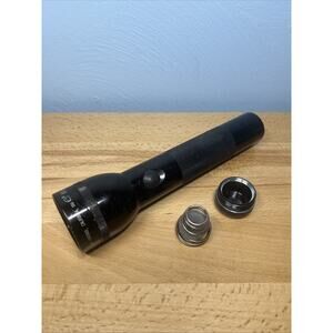 Metal MagLite Flashlight 10" Black 2D Cell Mag Lite USA Tested Works Security